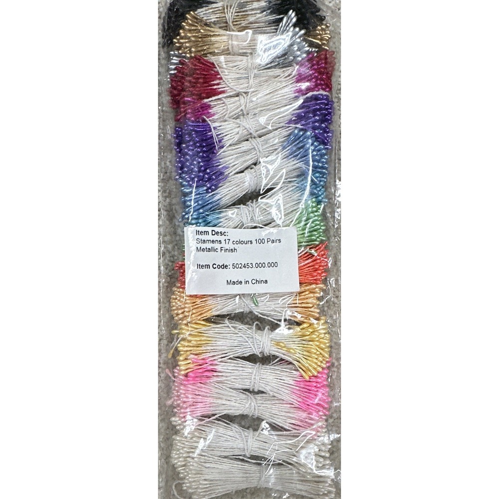 Artificial Flower Stamens/Pistils Metallic Finish Assorted Colors 1000 Pairs